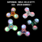 24 LED FIDGET SPINNERS IN GIFT BOX $96 Superman, Hello Kitty,  Emoji, Pat