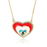 Heart Evil Eye Pendant With Chain on Wholesale